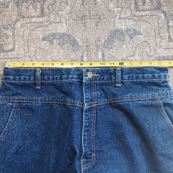 Palmetto Mom Jeans High Rise Vintage 33" Dark Wash Tapered Rider Western 90s 70s - Picture 7 of 12
